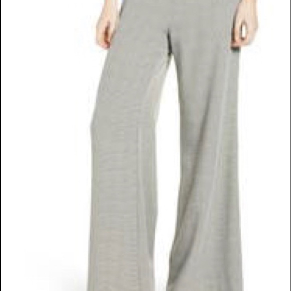 Green Tweed Nordstrom brand high waisted wide leg pants